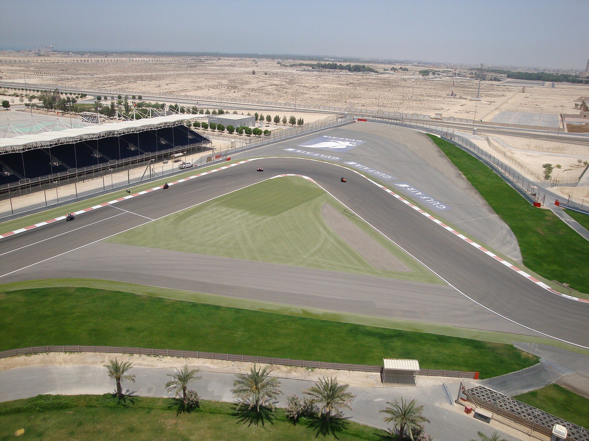 Bahrain International Circuit: the final corner and VIP tower