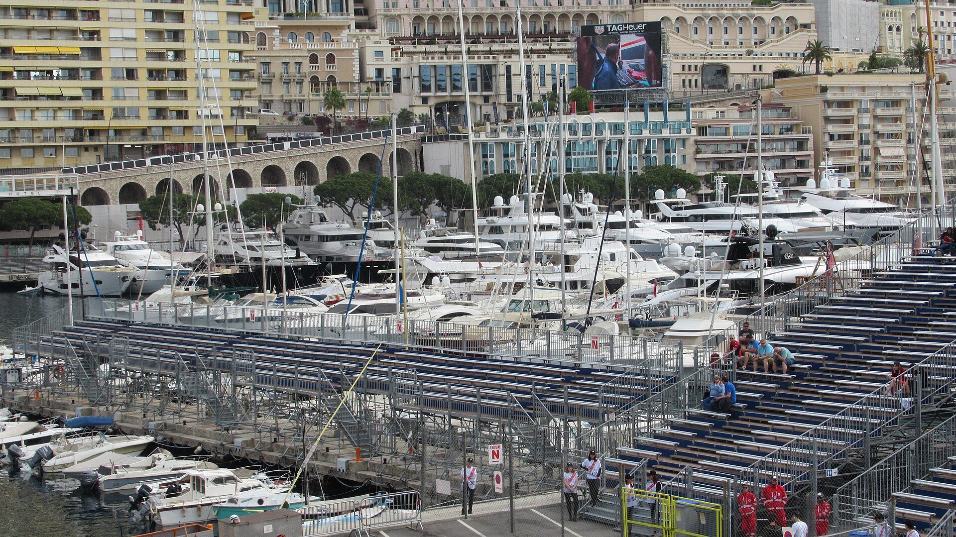 The Monaco street circuit above the harbour